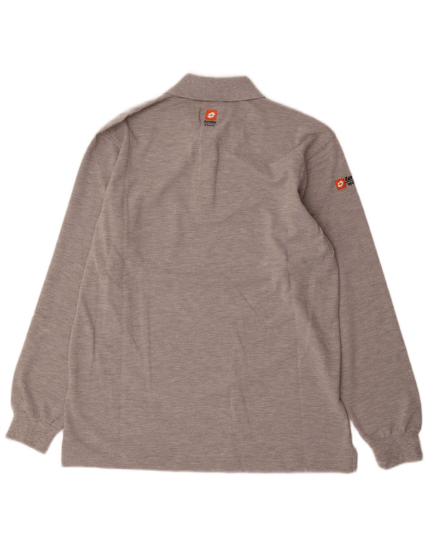 Lotto Herren-Langarm-Poloshirt XL, grau meliert, Baumwolle