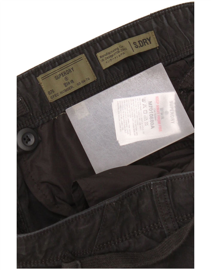 Superdry Herren gerade Cargohose W34 L27 schwarze Baumwolle