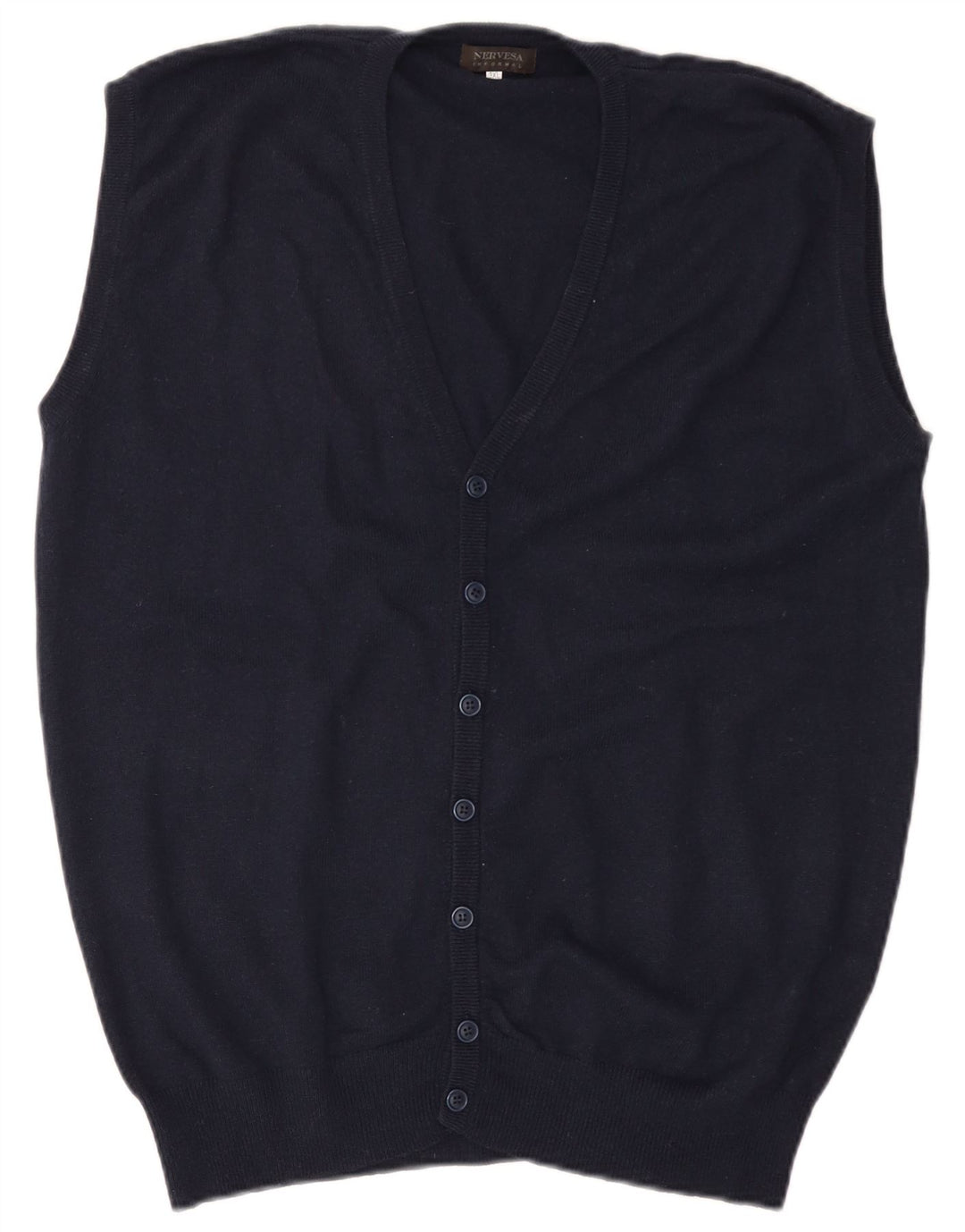 Nervesa Herren-Cardigan, ärmellos, 3XL, Marineblau, Wolle