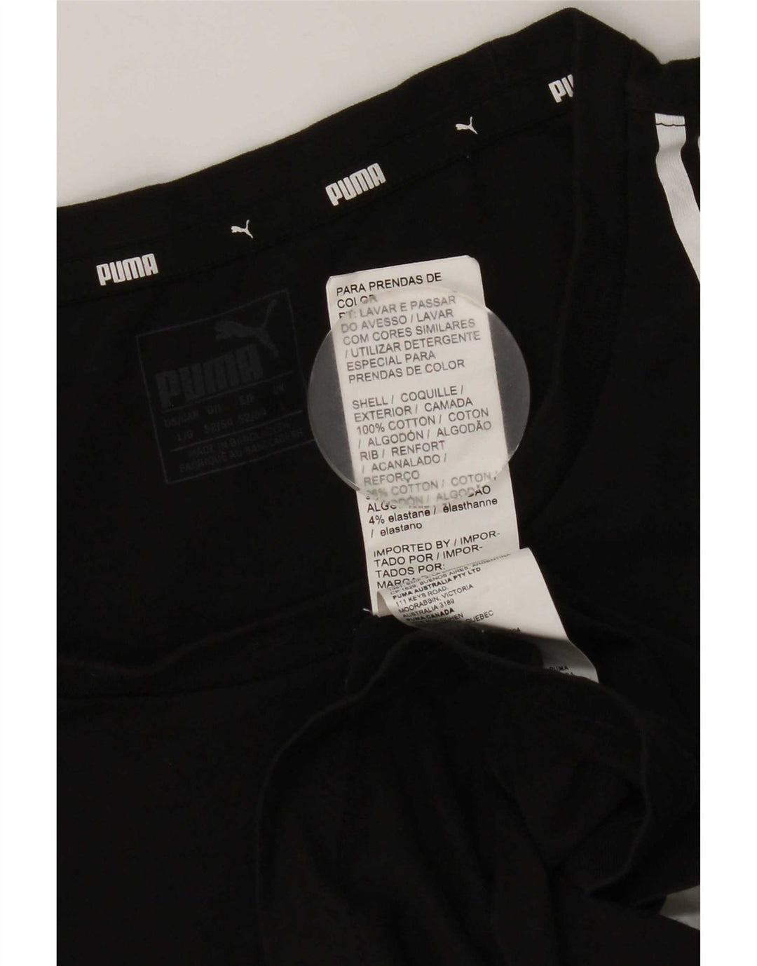 Puma Herren T-Shirt Top Large Schwarz Colourblock Baumwolle