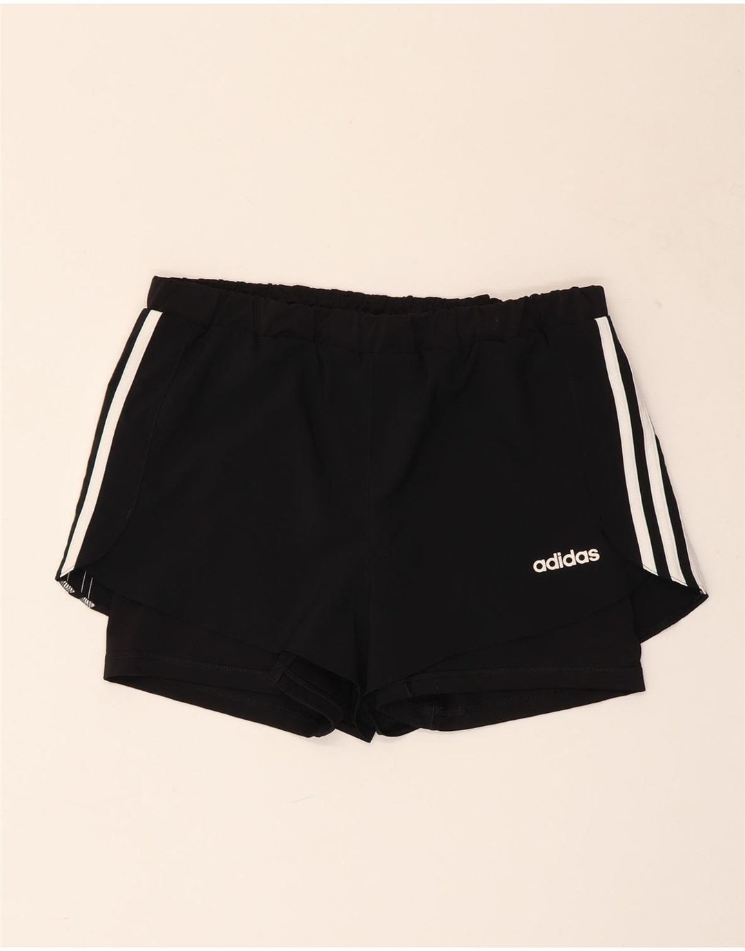 ADIDAS Damen Climalite Sport Shorts UK 8/10 Small Schwarz Polyester