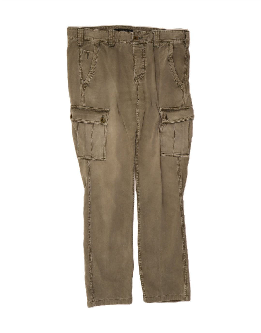 CALVIN KLEIN Womens Regular Slim Cargo Trousers W33 L31 Khaki Cotton Vintage Calvin Klein and Second-Hand Calvin Klein from Messina Hembry 