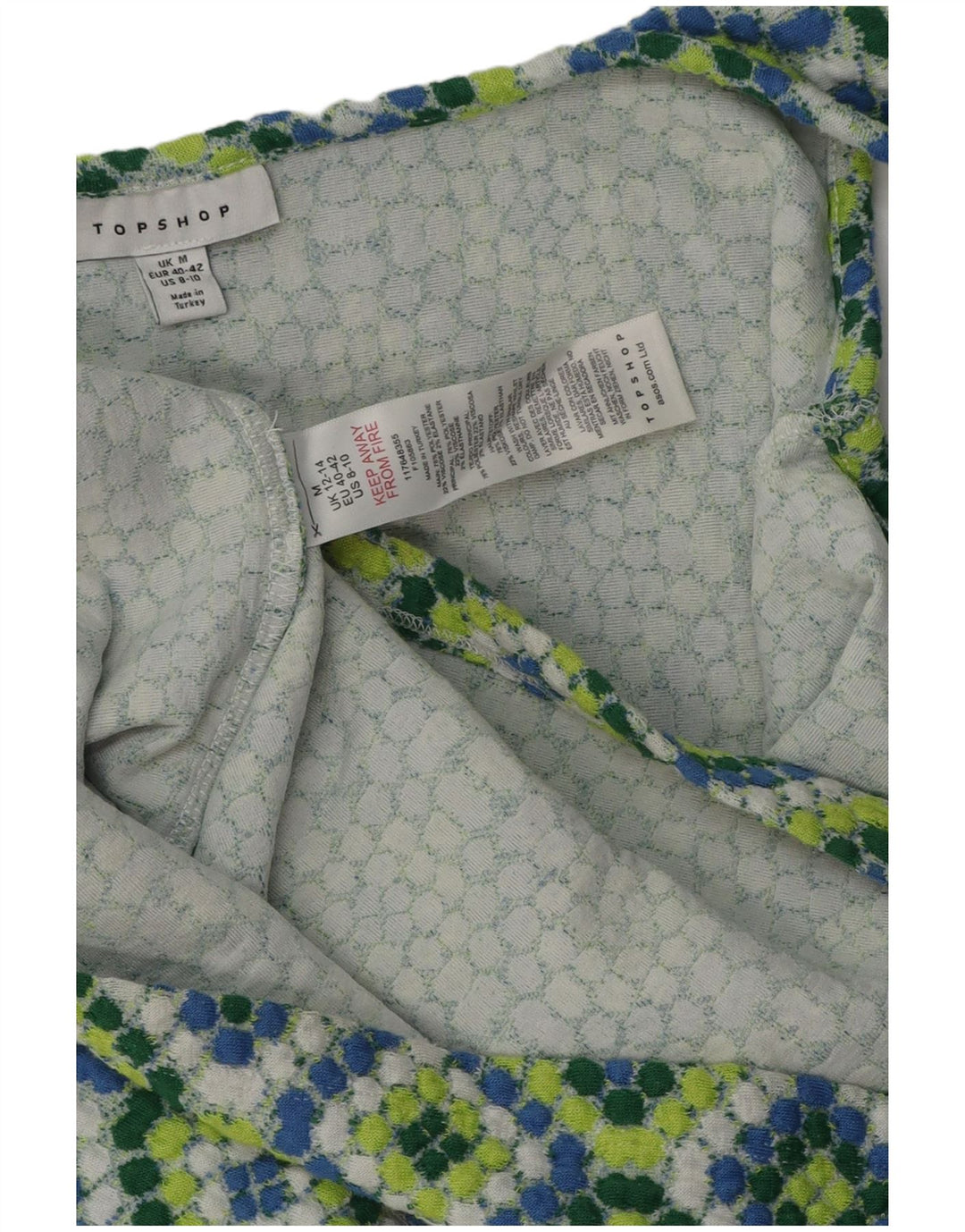 Topshop Damen-Sommerkleid, Größe M, mehrfarbig, Ikat-Polyester