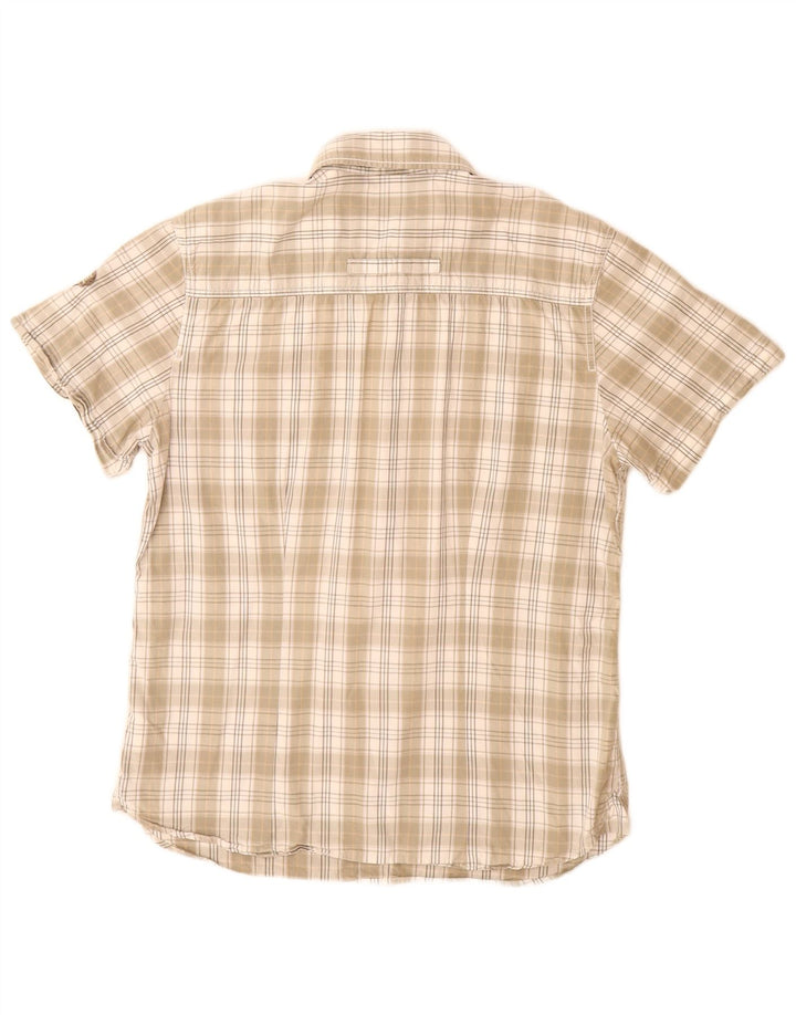 Wrangler Herren-Kurzarmhemd, groß, beige, kariert, Baumwolle