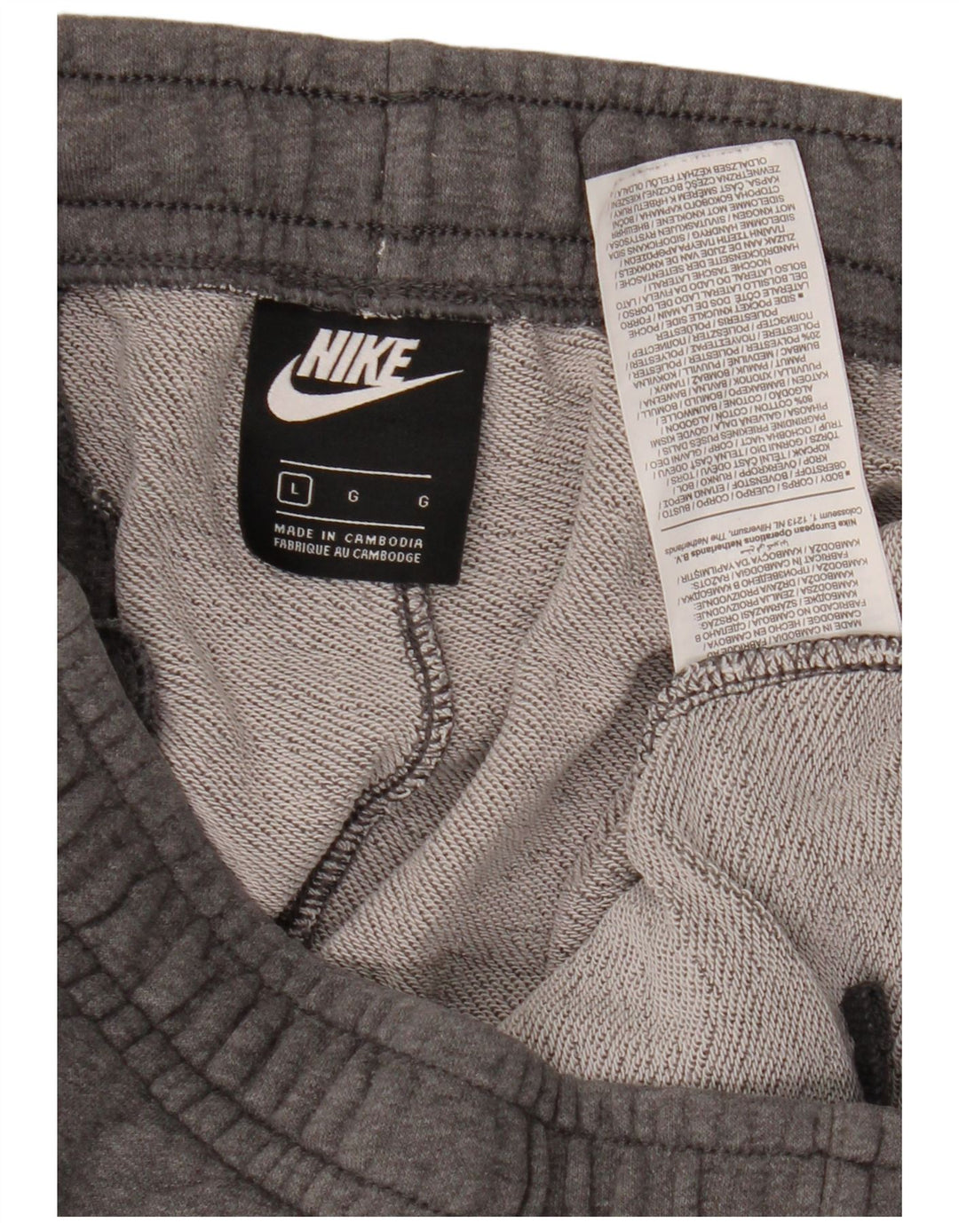Nike Herren-Trainingshose, Jogginghose, groß, graue Baumwolle