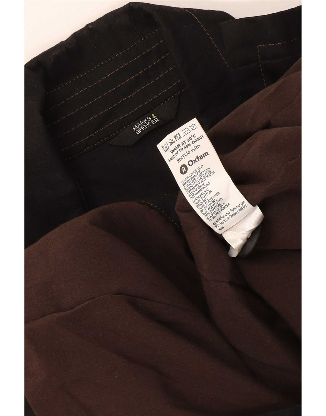 Marks & Spencer Damen Kurzer Trenchcoat UK 22 3XL Schwarz Polyester