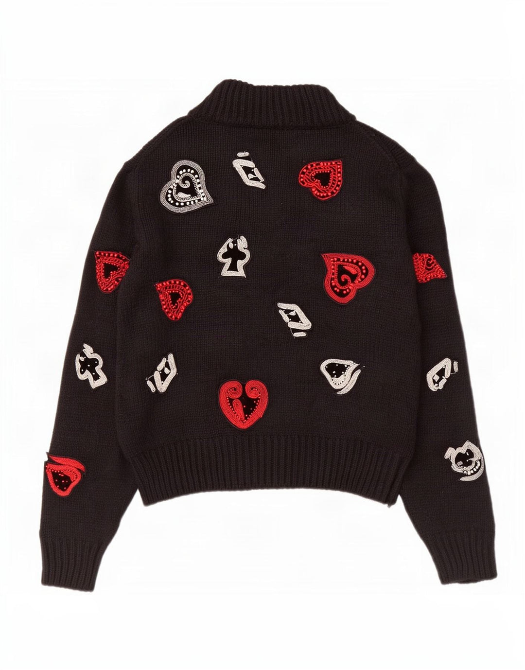 Zara Damen Rollkragenpullover mit grafischem Rollkragen, Gr. 12, mittelschwarz