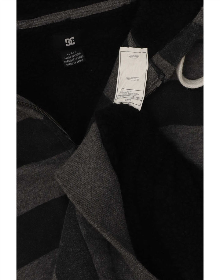 DC Herren-Kapuzenpullover mit Reißverschluss, groß, grau gestreift, Baumwolle