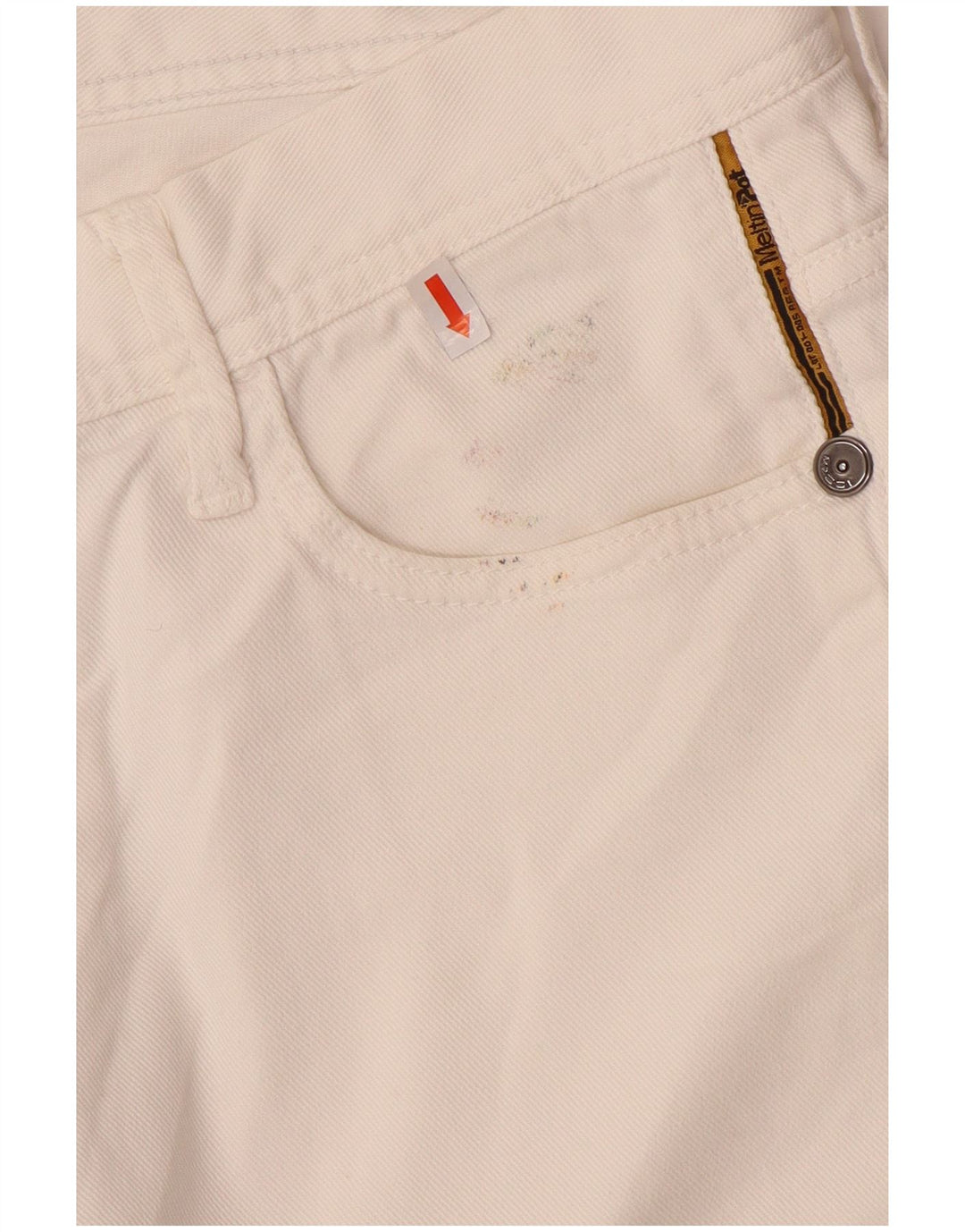 Meltin' Pot Herren-Jeansshorts, W34, Größe L, weiße Baumwolle