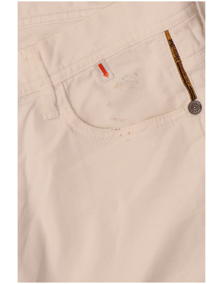 Meltin' Pot Herren-Jeansshorts, W34, Größe L, weiße Baumwolle