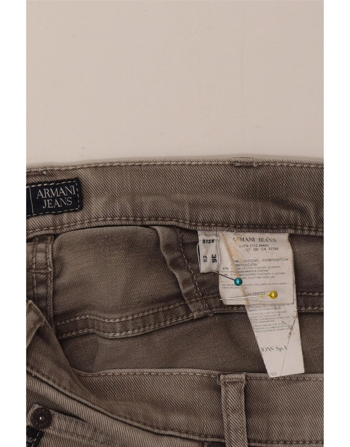 Armani Herren Straight Jeans W36 L35 Graue Baumwolle