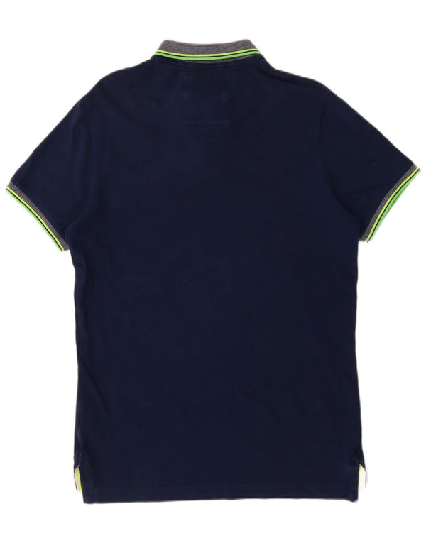 Superdry Mens Polo Shirt Large Navy Blue Cotton