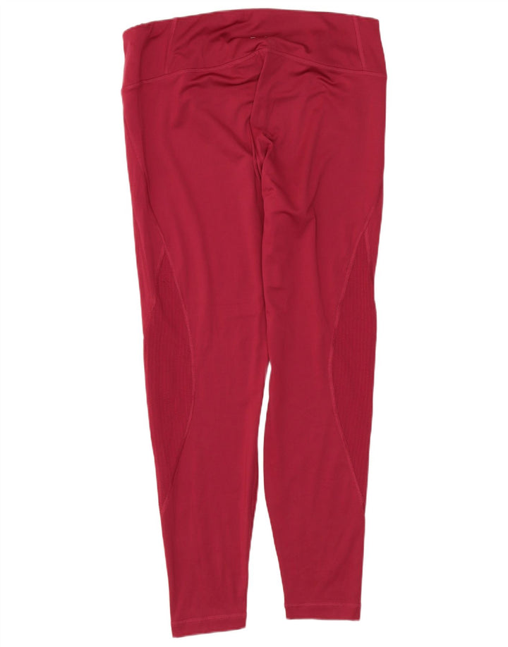 Reebok Damen Leggings UK 14 Large Burgund Polyester