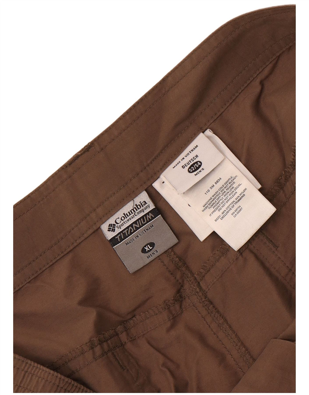 Columbia Herren Titanium Cargo Shorts XL W40 Braune Baumwolle