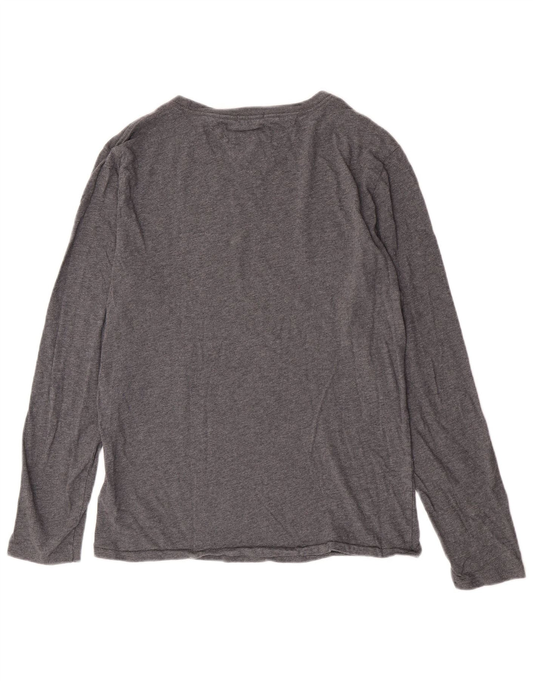 Tommy Hilfiger Herren-Oberteil mit Grafik, langärmlig, klein, graue Baumwolle
