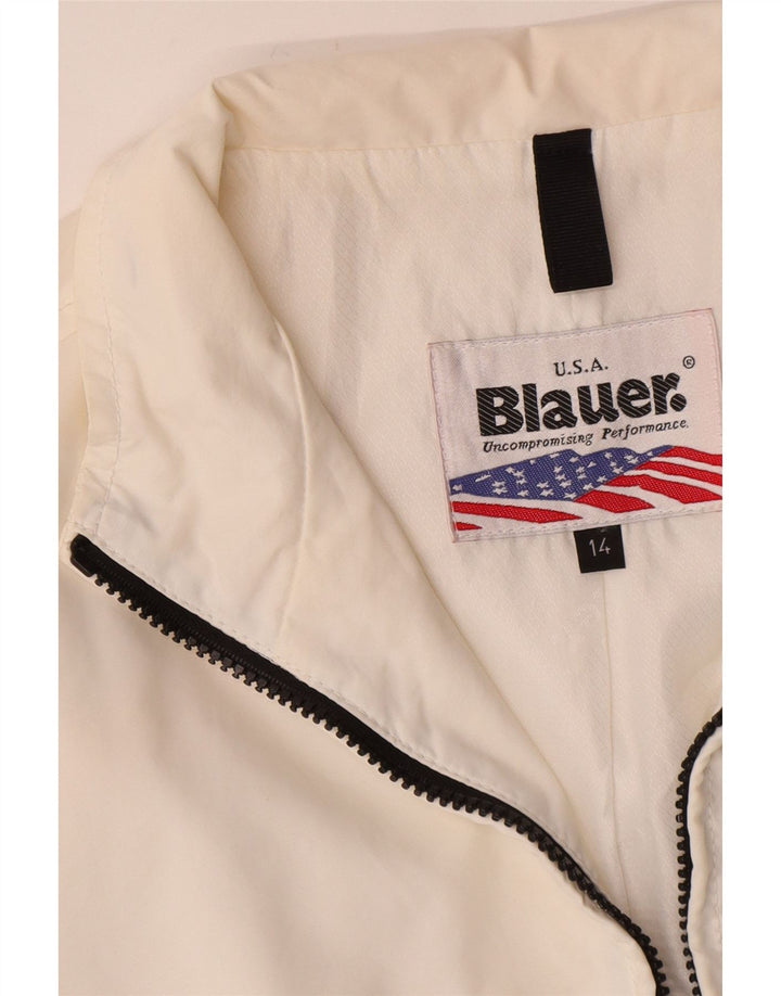 Blauer Bomberjacke für Jungen, 13–14 Jahre, weißes Polyamid