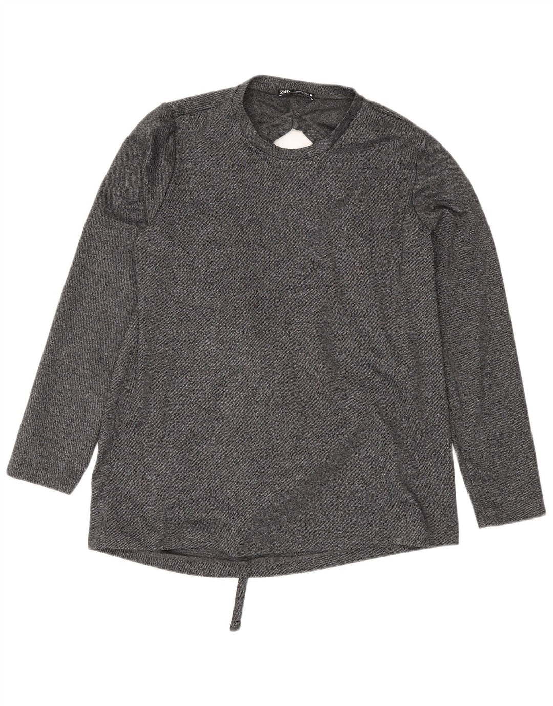 Langärmliges, übergroßes Blusenoberteil für Damen von Zara, Gr. 10, Größe S, Grau