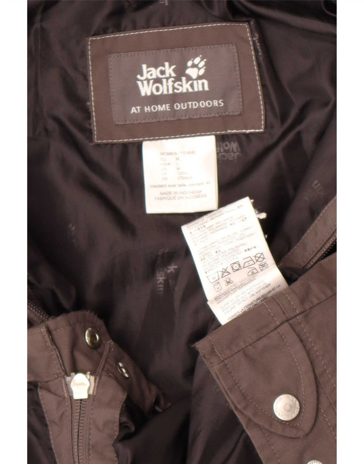 Jack Wolfskin Damen Regenjacke mit Kapuze UK 12/14 Mittelgraues Polyamid