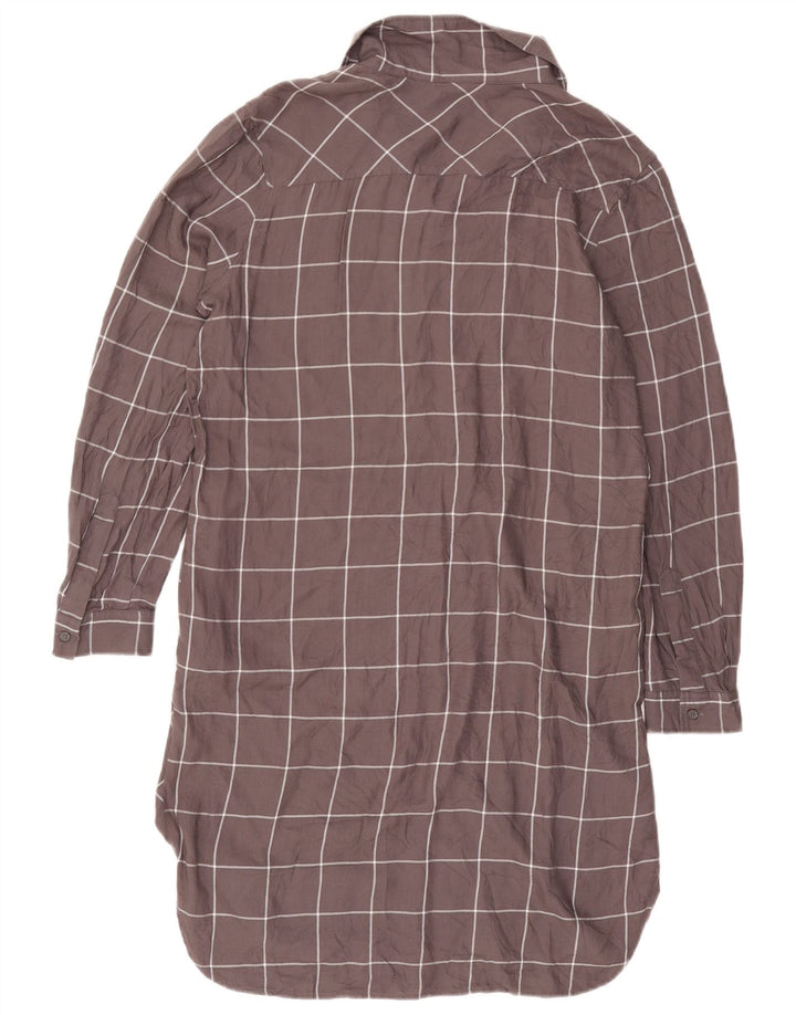 French Connection Damen-Etuikleid mit langen Ärmeln, Gr. 10, klein, grau kariert