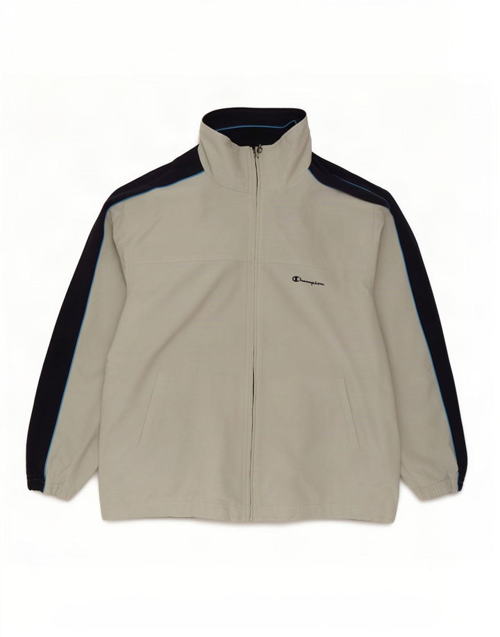 Champion Herren-Trainingsanzug-Top-Jacke, groß, Weiß, Farbblock