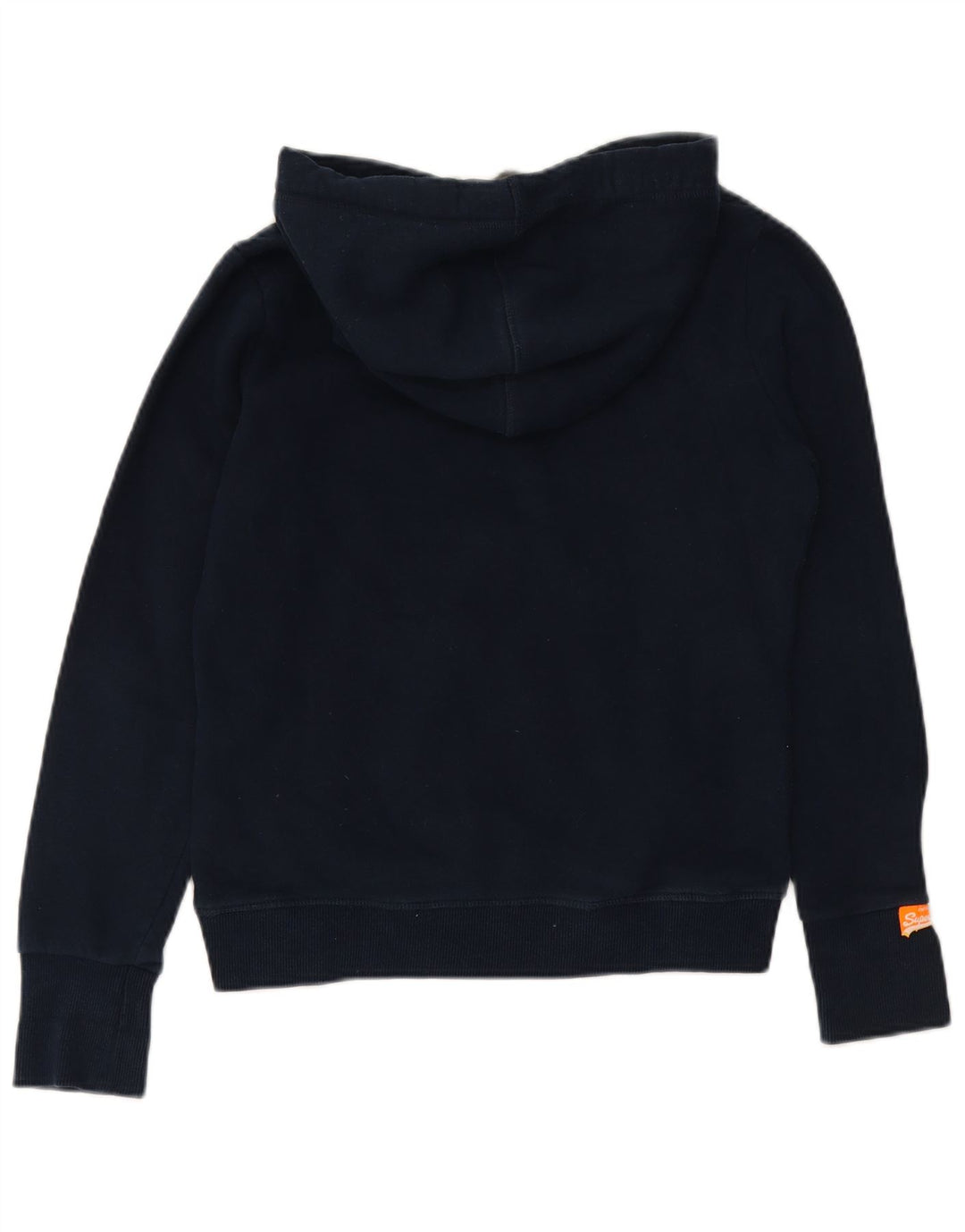 SUPERDRY Damen-Kapuzenpullover mit Grafik, UK 14, mittelmarineblaue Baumwolle