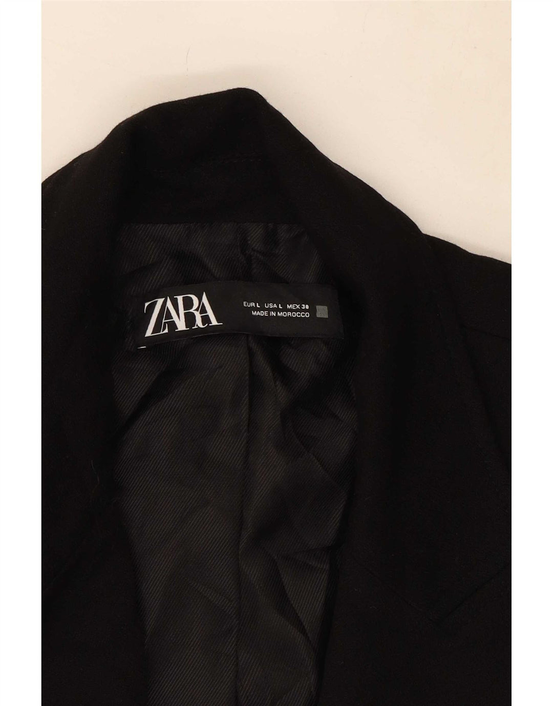Zweireihiger Blazer für Damen von Zara, Gr. 44, Größe L, Schwarz, Polyester