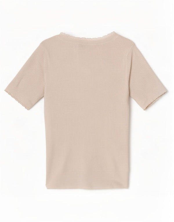 Marks & Spencer Damen T-Shirt Top UK 8 Small Off White Acryl