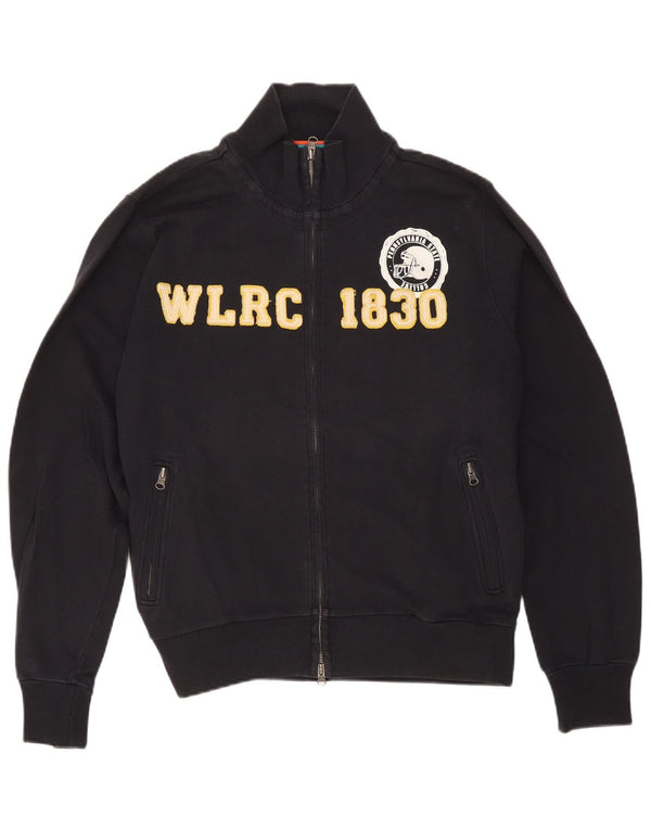 Woolrich Mens Graphic Tracksuit Top Jacket Medium Black Cotton