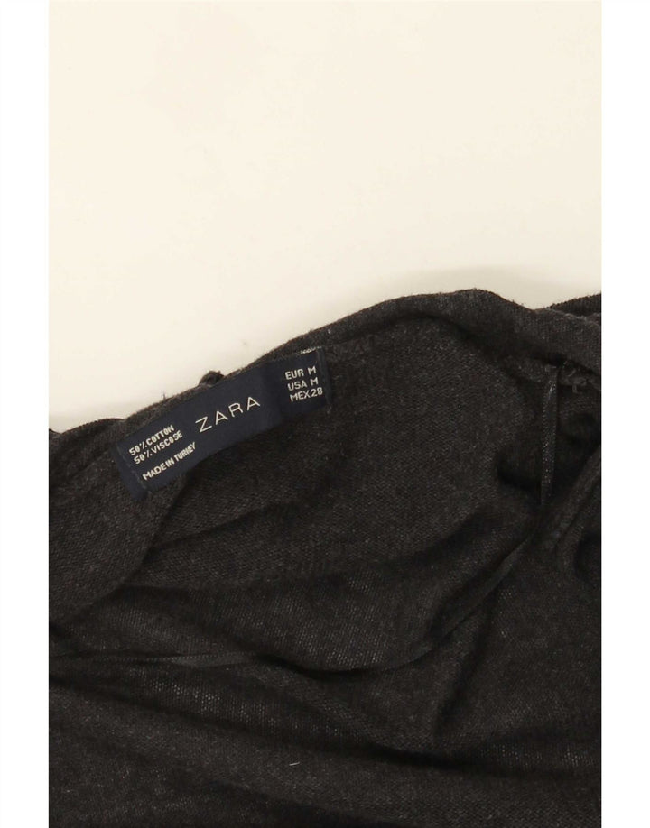 Zara Damen-Strickjacke, übergroß, lang, Gr. 14, Mittelgrau