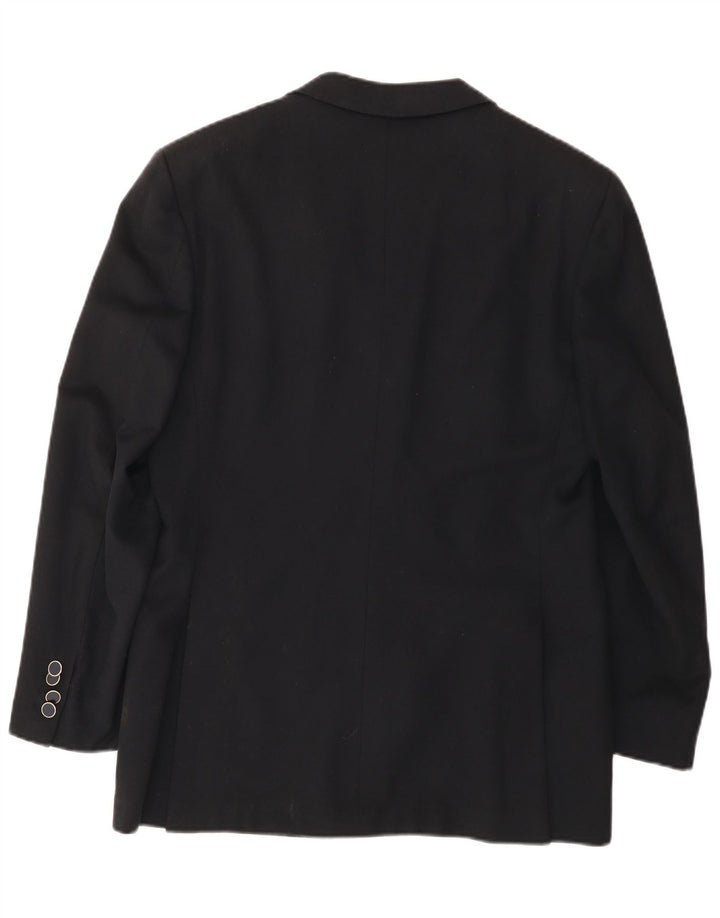 Galtrucco Herren Zweireiher Blazer Jacke IT 40 Große schwarze Wolle