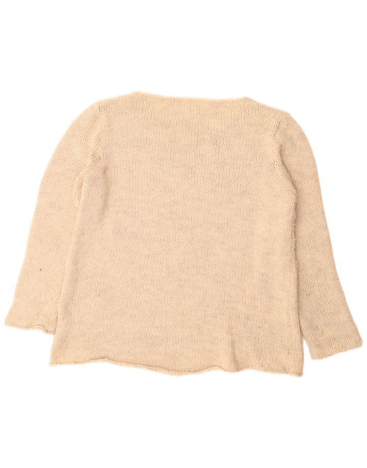Zara Damen-Pullover mit U-Boot-Ausschnitt, UK 14, Mittelbeige, Acryl