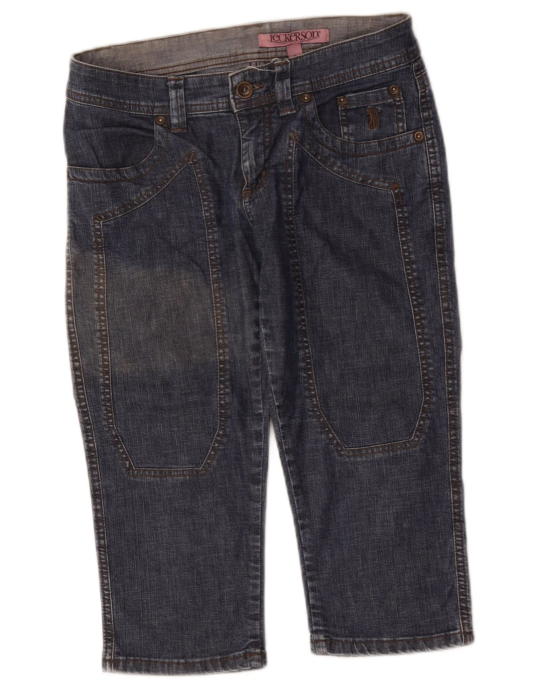 Jeckerson Damen Bermuda-Jeansshorts W27 Small Blaue Baumwolle