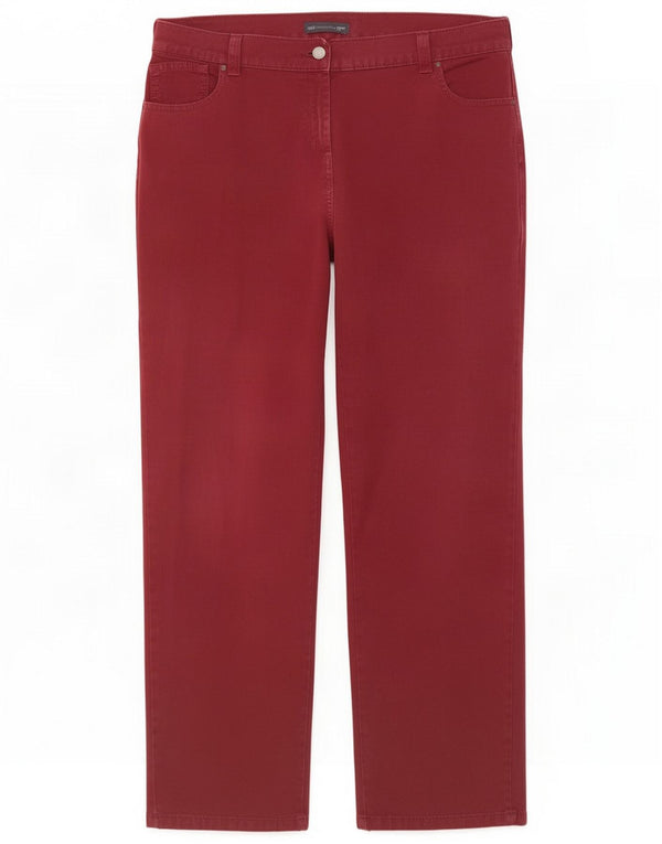 Marks & Spencer Damen gerade Freizeithose UK 20 2XL W38 L28 Rot