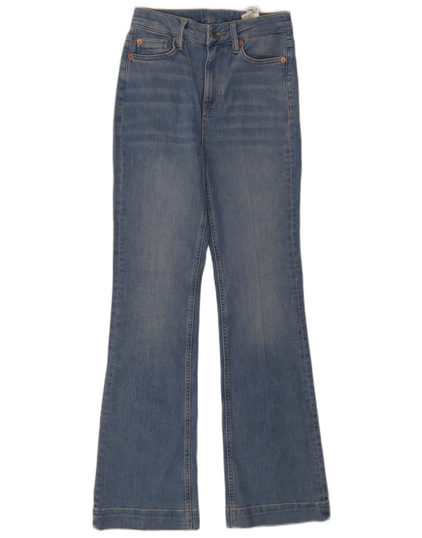 Marks & Spencer Damen Regular Flared Jeans UK 8 Small W26 L31 Blaue Baumwolle