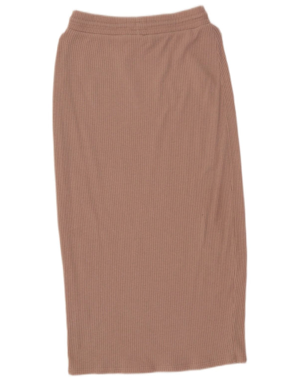 Zara Damen Midirock mit hoher Taille, mittelgroß, W28, rosa Polyester
