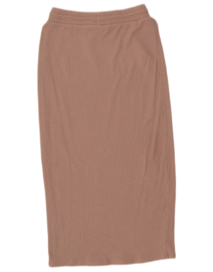 Zara Damen Midirock mit hoher Taille, mittelgroß, W28, rosa Polyester