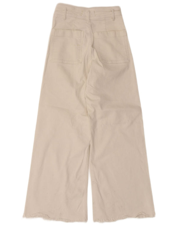 Zara Damen-Jeans mit weitem Bein und geradem Bein, EU 36, XS, W26, weiße Baumwolle