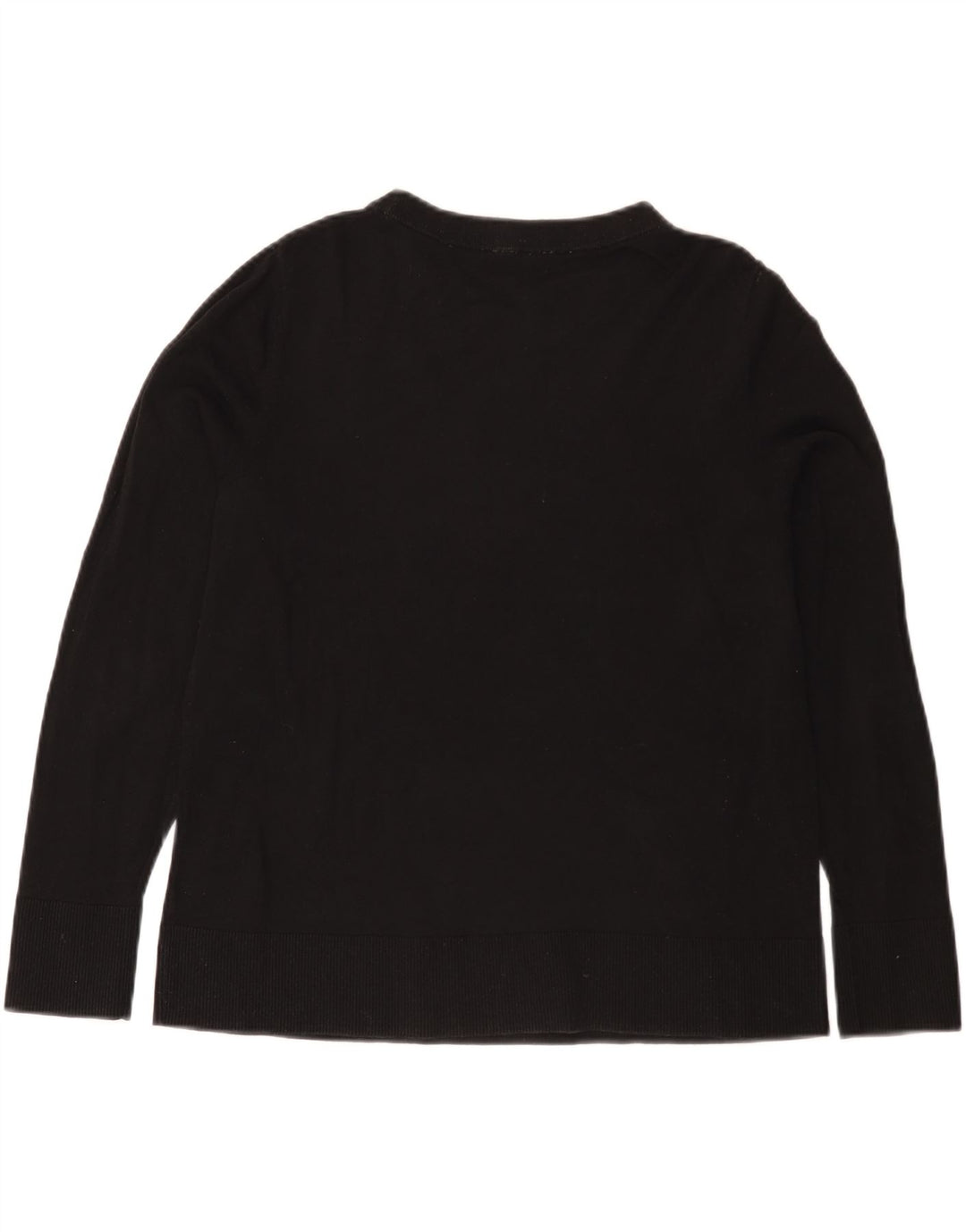 Cos Damen-Pullover mit U-Boot-Ausschnitt, UK 14, mittelschwarze Baumwolle