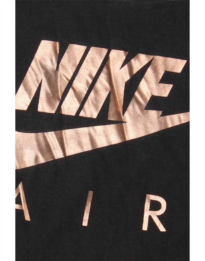 NIKE Damen-T-Shirt in Übergröße mit Grafik, UK 10, Größe S, Schwarz
