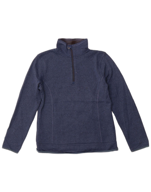 EDDIE BAUER Damen-Sweatshirt mit Reißverschluss am Hals, Gr. 10, klein, blau gefleckt