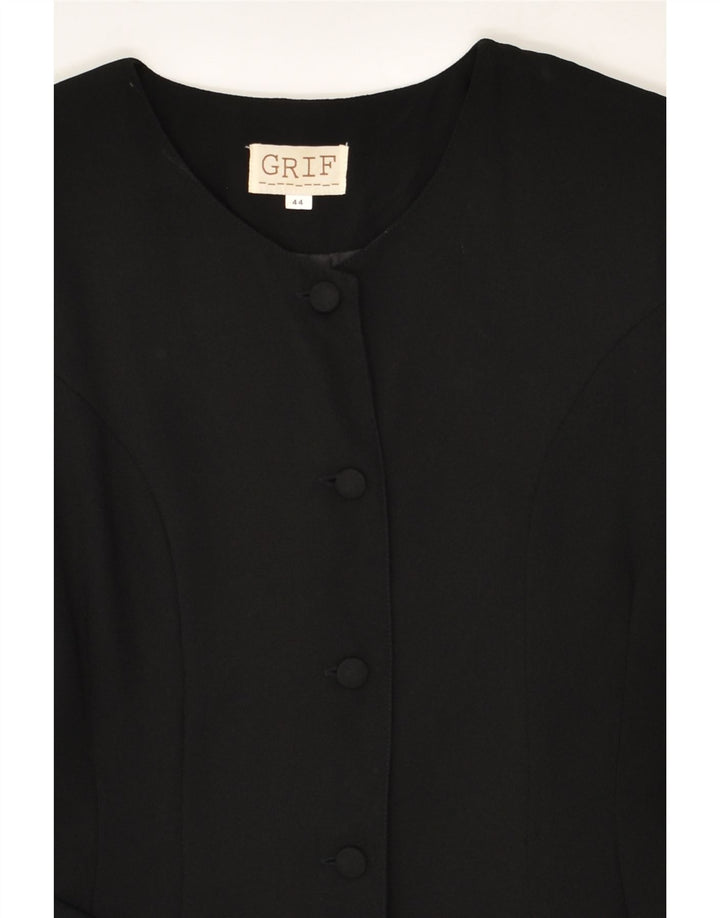 VINTAGE Womens Shirt Dress IT 44 Medium Black Polyester | Vintage Vintage | Thrift | Second-Hand Vintage | Used Clothing | Messina Hembry 