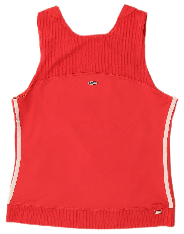 Adidas Damen Climacool Crop Vest Top UK 14 Medium Red Polyamid