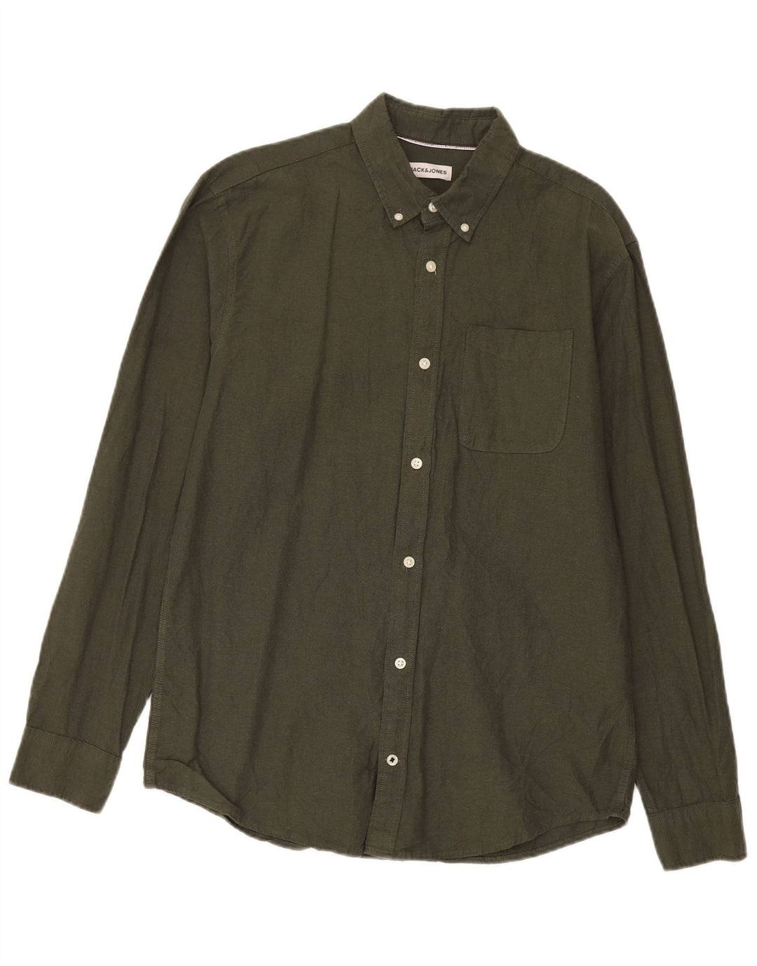 Jack & Jones Herren-Hemd, groß, Khaki, Baumwolle
