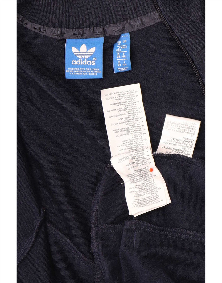 Adidas Damen-Trainingsanzug-Top-Jacke, UK 12, mittleres Marineblau, Farbblock