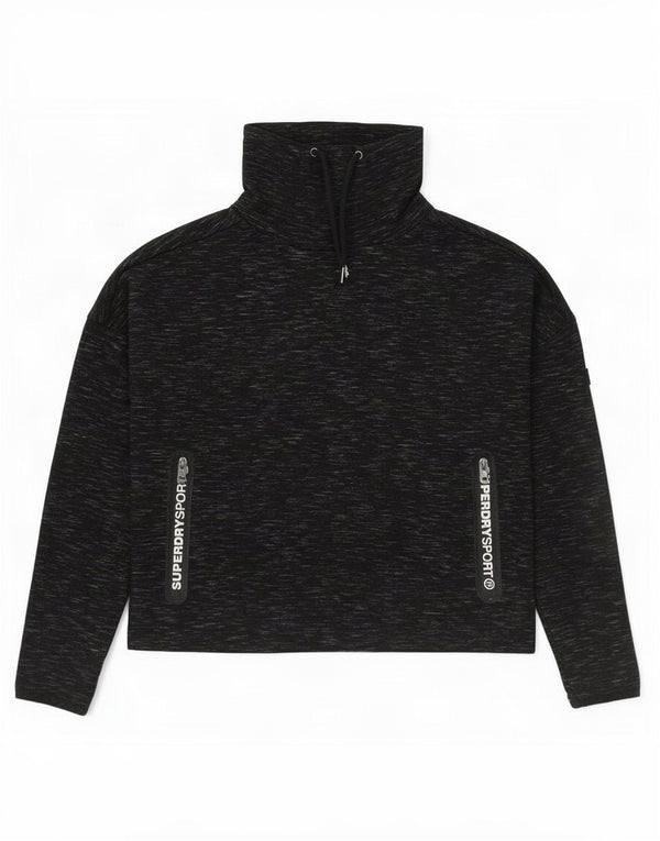 Superdry Womens Graphic Oversized Sweatshirt Pullover UK 2 2XS Schwarz gefleckt