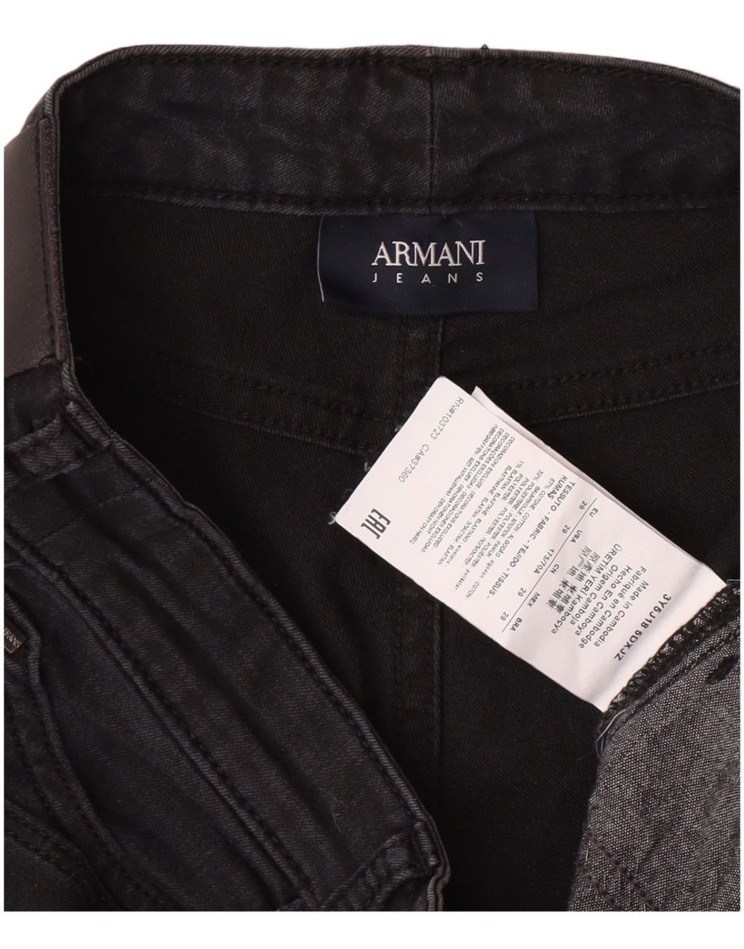ARMANI Damen Tapered Jeans W29 L27 Schwarze Baumwolle