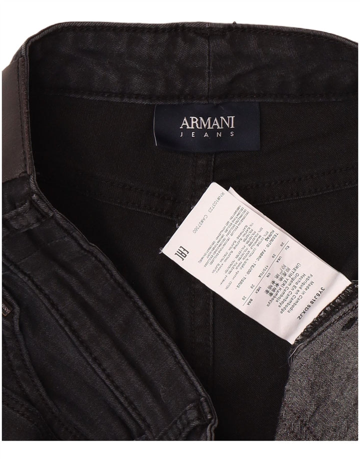 ARMANI Damen Tapered Jeans W29 L27 Schwarze Baumwolle