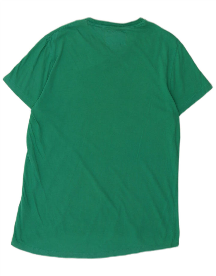 SUPERDRY Herren-T-Shirt-Oberteil, groß, grüne Baumwolle