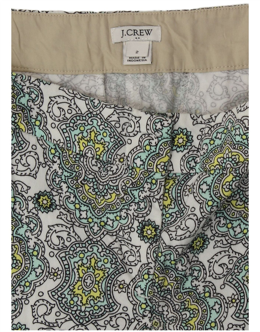 J. CREW Damen Chino-Shorts US 2 XS W28 Mehrfarbige Paisley-Baumwolle