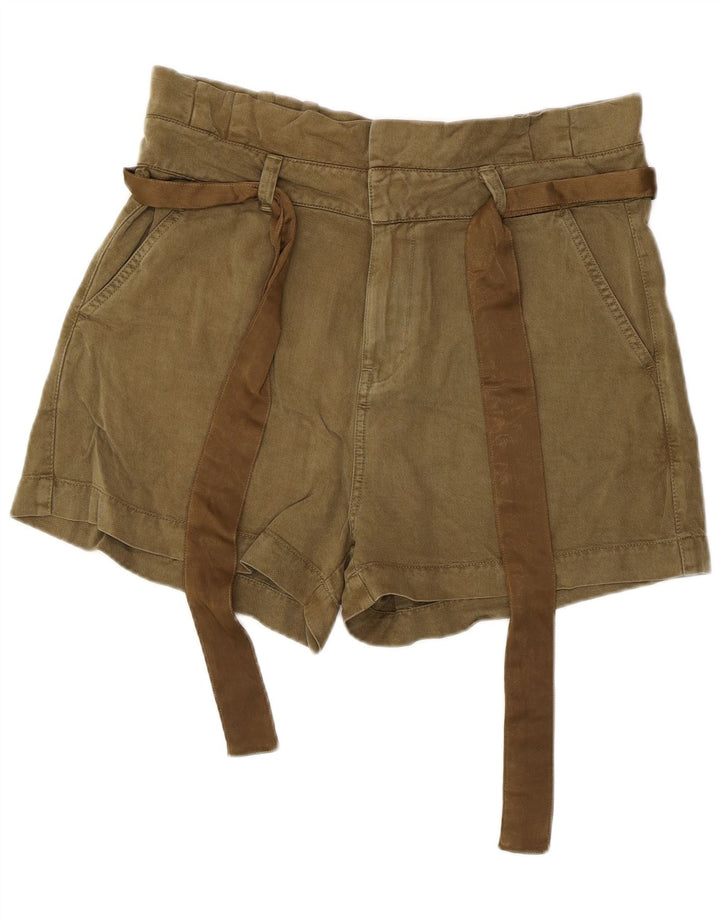 Guess Damen-Hotpants mit hoher Taille, Größe L, W34, Khaki